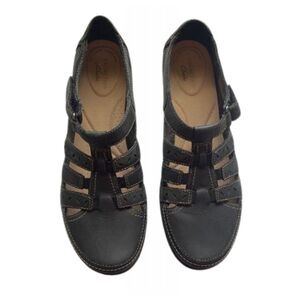 Collection by Clarks Comfort Black Leather Woman's Shoes 8.5M